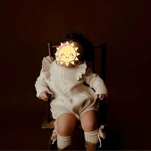 Baby Girl Long Sleeve Ruffle Bodysuit Dress Pleated Hem Pink Tutu Fall Clothes My First Thanksgiving Ugly Christmas Outfits 0-3 Months Snap Up Knit Sweater Winter Romper Brown 18-24 Months in Kuwait