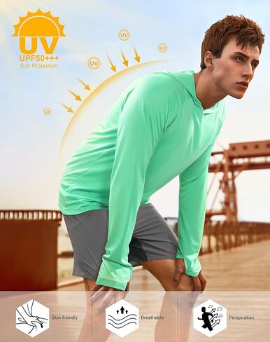 isnowood sun shirt upf 50+ men fishing long uv حماية UV هوديي المشي لمسافات طويلة واقي in Kuwait