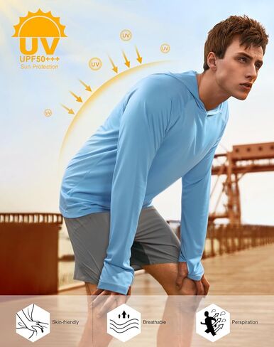 isnowood sun shirt upf 50+ men fishing long uv حماية UV هوديي المشي لمسافات طويلة واقي in Kuwait