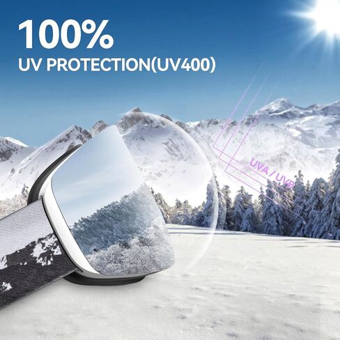 نظارات Copozz F3 للتزلج ، نظارات الثلج المغناطيسية OTG بدون إطار ، مضاد للضباب UV 400 ، نظارات التزلج على الجليد للبالغين من الرجال شباب in Kuwait