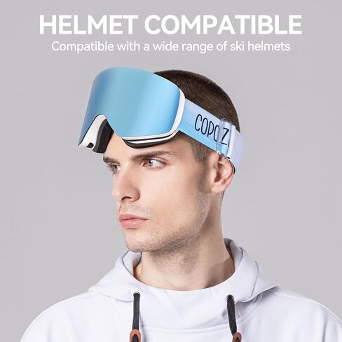نظارات Copozz F3 للتزلج ، نظارات الثلج المغناطيسية OTG بدون إطار ، مضاد للضباب UV 400 ، نظارات التزلج على الجليد للبالغين من الرجال شباب in Kuwait