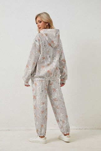 Camo Sweat Sets for Women Maple Leaf Print Camo Hoodie Pants Womens Sweatsuits Camouflage Lounge Sets Outfits in Kuwait
