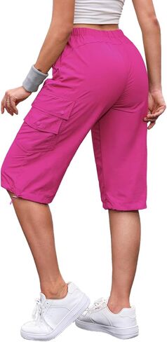 Cargo Shorts Women - Capri Pants for Women, Womens Hiking Shorts Long in Kuwait