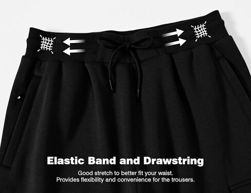 TBMPOY Mens Cargo Sweatpants Joggers Winter Fleece Lined Pants Gym Running Cotton Pants with Zipper Pockets in Kuwait