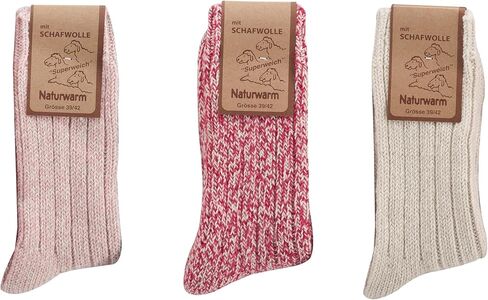 Leo Design 3 Pack Natural Premium Norwegian Women Wool Socks ، مزيج من الصوف الحملان ، الصوف الثقيل ، جورب سميك ودافئ ، جوارب حرارية. in Kuwait