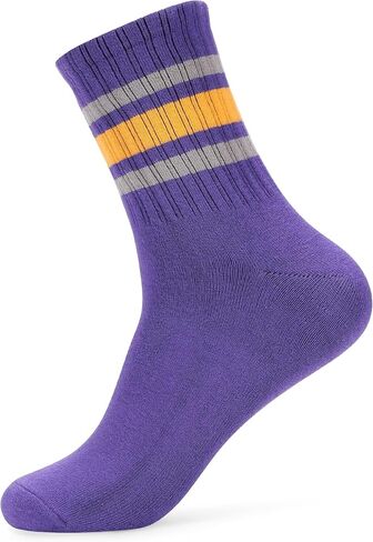 Women Tube Socks Anti Odor Crew Soft Combed Cotton Quick Dry Moisture Wicking Breathable Socks with Strips in Kuwait