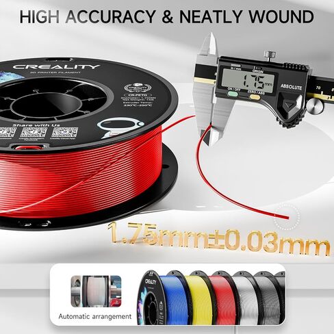 خيوط الطابعة 3D ثلاثية الأبعاد CREALITY PETG ، 1 كجم (2.2 رطل) التخزين المؤقت بدقة ، دقة الأبعاد ± 0.03 مم ، 2024 أحدث دفعة ، ملائمة للإندر ، مختبر Bambu ، Anycubic ، طابعات FDM الأنيقة ، الأحمر in Saudi Arabia