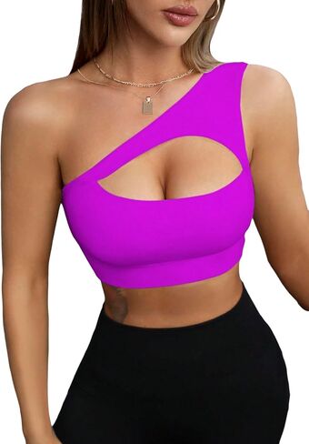 Shenhe Women's One Counter Cut Out Sports Bra Workout Gym Yoga Tops in Kuwait