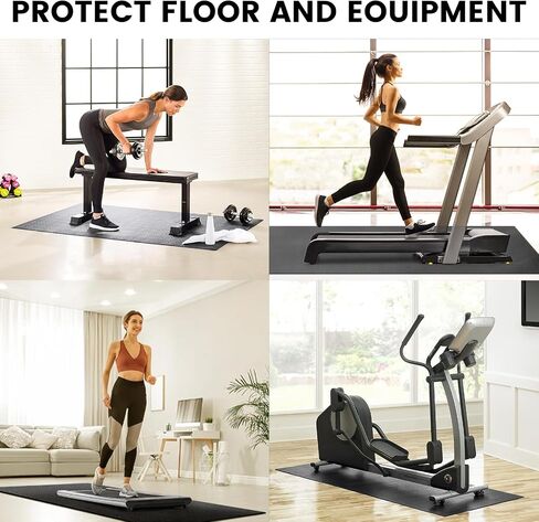 Foldable Treadmill Mat, Exercise Bike Mats for Home Gym Workout, Waterproof Non-Slip Exercise Equipment Mat Floor Protector for Indoor Cycles, Rowing Machine, Elliptical in Saudi Arabia