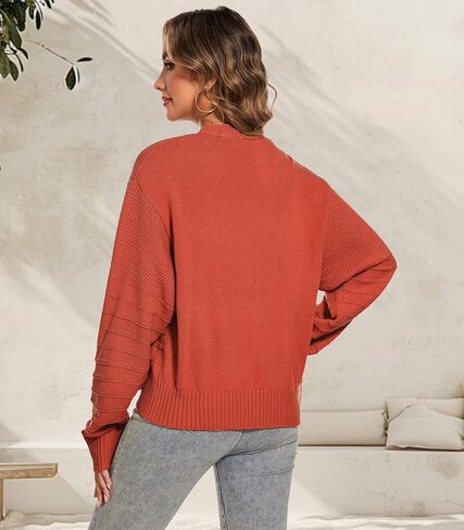 Women Fall Long Sleeve V Neck Cardigan Button Down Lightweight Cropped Cardigan Sweater Jackets in Kuwait