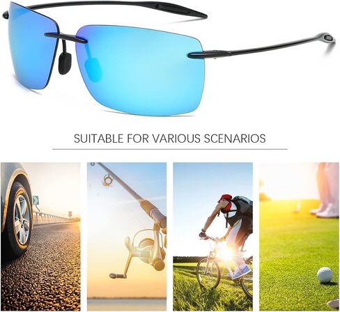 YIMI Rimless Polarized Sport Sunglasses for Men Women Driving Running Golf Glasses Anti Glare UV400 Protection Eyewear Shades in Kuwait