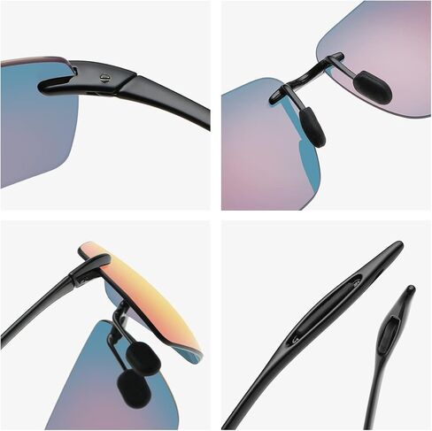 YIMI Rimless Polarized Sport Sunglasses for Men Women Driving Running Golf Glasses Anti Glare UV400 Protection Eyewear Shades in Kuwait