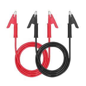 Dual Ended Alligator Clips Electrical Test Leads Set 15A Jumper Wires Heavy Duty with Protective Copper Clips Premium Cables for Electrical Testing Experiment 6.6ft/2m with 2pcs