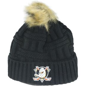 ZHATS Women's NHL Officially Licensed Beanie Faux Fur Pom