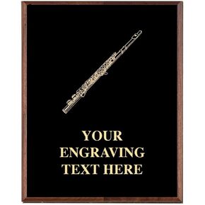 Crown Awards Flute Musical Instruments Plaques, Custom Engraved Flute Music Trophy Plaque Award, Great Customizable Flute Prizes Prime
