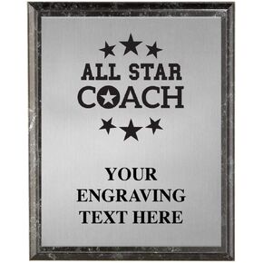 Crown Awards Coaching Plaques, Personalized All Star Coach Trophy Plaque Award, Great Custom Engraved Team Coach Gifts Prime