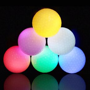 Glow in The Dark Golf Balls -Time Reset LED Light Up Golf Ball Night Golf 6 Pack Colorful Outdoor Game Long-Lasting Bright Ball Adult Cool Stuff Men Birthday Fun Gift Golf for Golfers