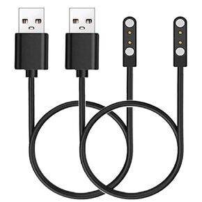 E ECSEM 2-Pack Replacement Charger Compatible for CANDYDOG Dog Bark Collar, Magnetic USB Charging Cable Cord for CANDYDOG Smart Collar, Black