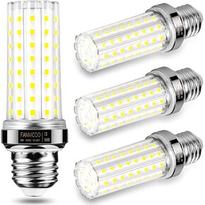 LED Corn Light Bulb 150W Equivalent 2000 Lumen 6500K Cool Daylight White 20W E26/E27 Base Non-dimmable Ceiling Fan Corn Lighting for Home Garage Warehouse Indoor LED Corn Bulbs Pack of 4