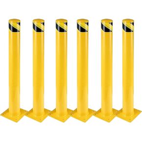 Safety Bollard 6 حزم ، 42 بوصة مرتفعة شاقة الصفراء الصلب ، بقطر الفولاذ ، 4.5 بوصة قطره ، بولارد السلامة مع 16 مسامير مرساة - مثالية للتحكم في حركة المرور ، حواجز الممرات ، أعمدة وقوف السيارات in Kuwait