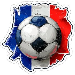 France Soccer Sport Sticker Decal Vinyl Small Waterproof for Water Bottle Mug Passport Book Scrapbook Notebook Laptop Tumbler Skateboard Computer Phone Size Funny Gift Car Stickers ID44990