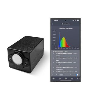 Handheld Spectrometer for Light Measurement,340-1000nm Portable Spectrum Illumination Meter,Real-Time CCT CRI PAR PPFD Analysis,LED Grow Light Tester with APP & PC Software,USB Type-C Connection