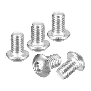 M8-1.25x55mm Button Head Socket Cap Screws - 12Pack - Good for Road Bicycle, Mountain Bike, Auto, Motorcycle - 304 Stainless Steel Whitewashed - Hex Drive Fasteners
