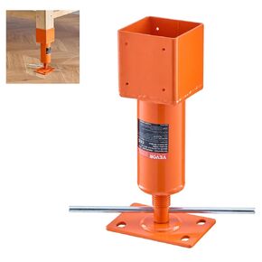 VEVOR Screw Jack Post, 13.2"-18.7" Height Range, 4" x 4" Adjustable Shore Jack, 24700 lbs Max Load Capacity, Temporary House Jack Pole for Leveling, Lifting Floor Crawlspace Basement Shore Beam