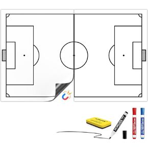 2 Piece Large Magnetic Backing Dry Erase Coaching Sheet for Whiteboard, Basketball, Soccer, Football, Hockey Tactics White Board for Coaches and Teachers, Teaching Aid Tools for Classrooms
