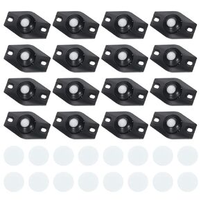 uxcell 16 Pcs Self Adhesive Caster Wheels, 360 Degree Rotation Mini Caster Swivel Rollers Universal Sticky Swivel Wheels for Furniture Storage Bins Trash Can (Black, 1 Nylon Rolling Ball)