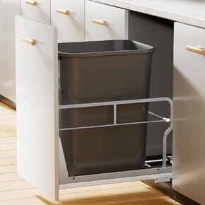 Insputer 40QT Pull Out Trash Can Under Cabinet, Heavy Duty Under Sink Trash Can Kit with Soft-Close Slides for Kitchen, Garbage Can Not Included, Requires Minimum Cabinets Opening 12" W X 18" D