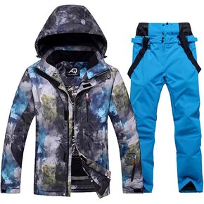 Mens Ski Jacket and Pants Set Waterproof Snow Suit Mountain Windproof Snowboard Jacket Winter Outdoor Ski Suit
