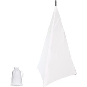 1pcs Floor Speaker Stand Cover Stretchable Spandex 3 Sided Triangular DJ Support Floor Speaker Tripod Support Stands Tripod Scrim Covers for Weddings Banquets Events White (1)