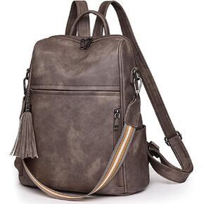 Fashion Backpack for Women Vintage Shoulder Bag Convertiable Handbag for Travel, B-Black