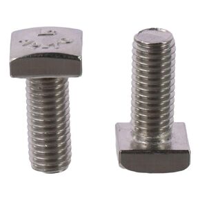 Square Head Bolt 2pcs 1.25mm Anti-rust 304 Stainless Steel Fully Thread Wear-resistant Silver Machine Screws