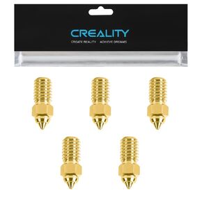 Creality Official Ender 3 V3 SE Nozzle, 5 Pcs 0.4mm High Speed M6 Extruder Nozzles, 3D Printer Brass High Temperature Wear Resistant Nozzle for Ender 5 S1, Ender 7