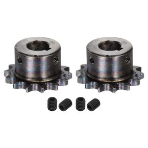 uxcell 2pcs ISO/DIN 06B-1 Roller Chain Sprocket B Type 15mm Bore, 3/8" Pitch, A3-Steel Single Strand Roller Sprocket Hardened 14 Tooth
