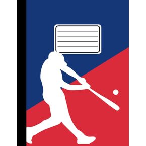 Composition Notebook College Ruled Baseball Player Aesthetic Design In American Patriotic 4th Of July US Flag Colors. Cute Sports Book For Party ... 110 pages (55 sheets) 9-3/4 x 7-1/2 inches