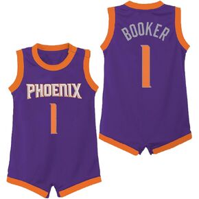 Outerstuff Devin Booker Phoenix Suns #1 Newborn/Infant Player Name & Number Romper Onesie