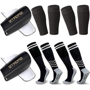 Soccer Shin Guards & Shin Sleeves for Kids with Grip Soccer Socks, Shin Pads for Boys & Girls Soccer Games Protection Gears