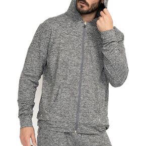 Ejis Zip Up Hoodies for Men, Anti Odor Moisture Wicking Lightweight Sweatshirt