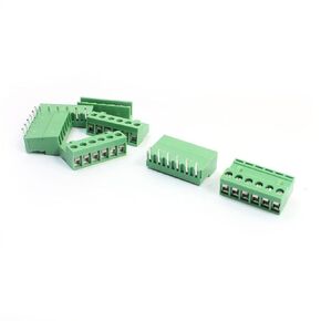 uxcell 5 Pcs 5.08mm Pitch 6-Pin Through Hole PCB Screw Terminal Barrier Block
