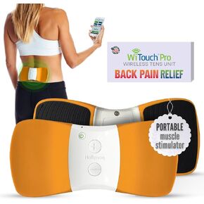 WiTouch Pro TENS Unit for Back Pain Relief & Recovery, Wireless, Wearable Muscle Stimulator, Made in USA, Gel Pads Included