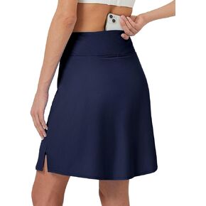 FitsT4 Sports Women's 20'' Swim Skirt Skort with Pocket High Waisted Modest Swimsuit Bathing Suit Bottoms
