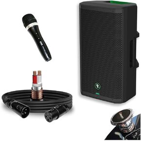 Mackie Thrash212 GO 12" Battery-Powered Loudspeaker with Bluetooth Bundle with Professional Dynamic Microphone and 25ft XLR Cable.