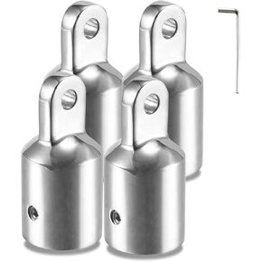 TINGZHIGO Bimini Top Eye End Cap 3/4" 7/8" 1 Inch(3 Sizes) Bimini Top Fittings, 316 Stainless Steel, with an L Shape Hex Key Wrench