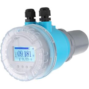 Pwshymi LCD Water Level Sensor, Digital Ultrasonic Level Meter Integrated LED Display 4-20mA Analog Output DC24V Water Level Sensor(#1)