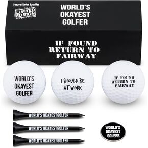 Golf Funny Gift Sets- Funny Gag Novelty Present for Him for Golfers - Worlds Okayest Golfer Pack
