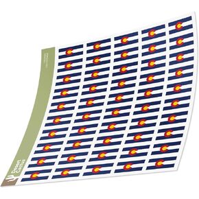 Desert Cactus Colorado State Flag Sticker CO Decal 1 Inch Rectangle 50 Total Pieces Kids Logo Scrapbook Car Vinyl Window Bumper Laptop R