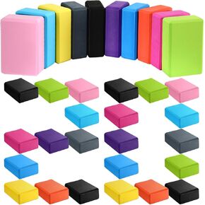 20 Pcs Foam EVA Yoga Blocks Lightweight Yoga Bricks Non Slip Supportive Foam Blocks Yoga Prop Accessories for Yoga, Pilates, Stretching and Meditation, Women Men Yogi Yoga Beginners (Multicolor)